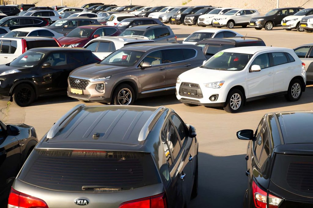 Used vehicles Bradenton FL dealership lot featuring rows of pre-owned SUVs and cars available for sale.