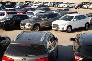 Used vehicles Bradenton FL dealership lot featuring rows of pre-owned SUVs and cars available for sale.